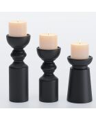 3 Bougeoirs bois design  boston noirs