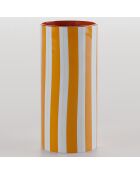 Vase cylindrique à rayures, grand modèle Orlando orange - 8.5x8.5x23.5 cm