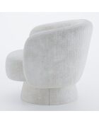 Fauteuil pivotant en tissu chenille Salma blanc - 78x81x77 cm