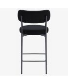 2 Fauteuils de bar bouclette lili gris anthracite - 46.5x52x96 cm