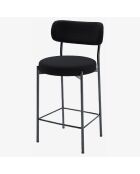 2 Fauteuils de bar bouclette lili gris anthracite - 46.5x52x96 cm