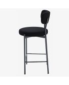 2 Fauteuils de bar bouclette lili gris anthracite - 46.5x52x96 cm