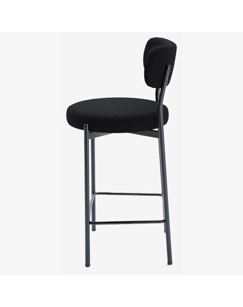 2 Fauteuils de bar bouclette lili gris anthracite - 46.5x52x96 cm