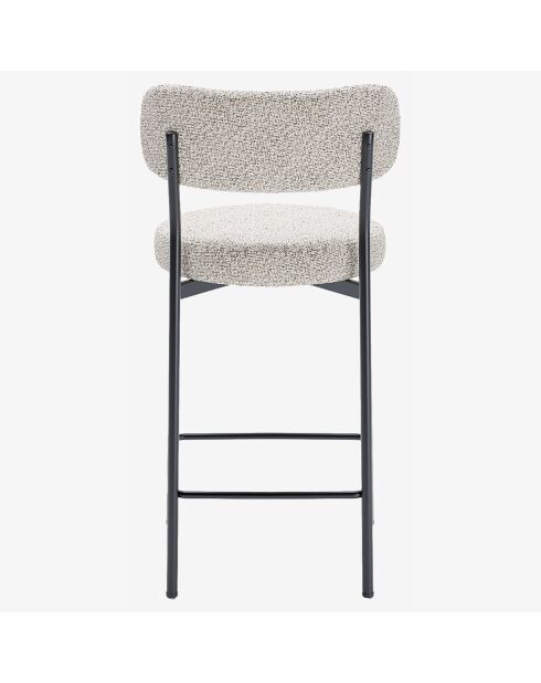 2 Fauteuils de bar bouclette lili gris/blanc - 46.5x52x96 cm