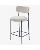 2 Fauteuils de bar bouclette lili gris/blanc - 46.5x52x96 cm