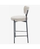 2 Fauteuils de bar bouclette lili gris/blanc - 46.5x52x96 cm