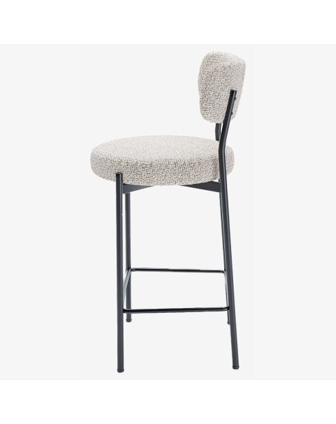 2 Fauteuils de bar bouclette lili gris/blanc - 46.5x52x96 cm