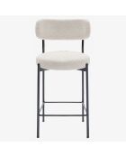 2 Fauteuils de bar bouclette lili blancs - 46.5x52x96 cm