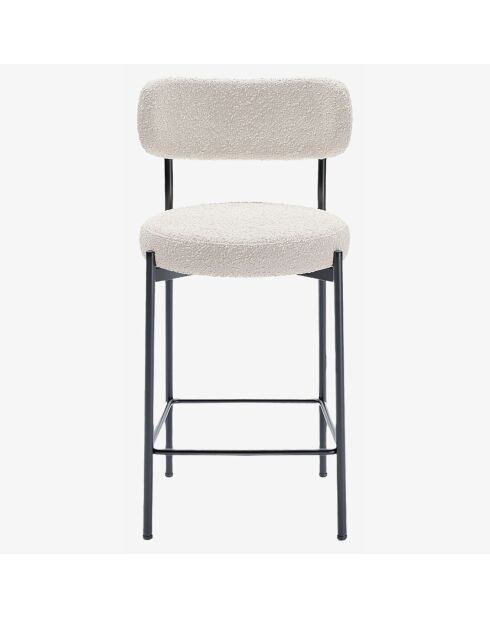 2 Fauteuils de bar bouclette lili blancs - 46.5x52x96 cm