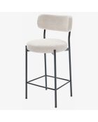 2 Fauteuils de bar bouclette lili blancs - 46.5x52x96 cm