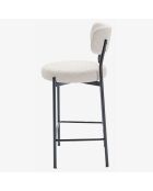 2 Fauteuils de bar bouclette lili blancs - 46.5x52x96 cm