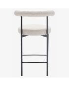 2 Chaises de bar bouclette charlotte blanches - 55x53x94 cm