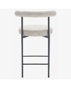 2 Chaises de bar bouclette charlotte gris/blanc - 55x53x94 cm