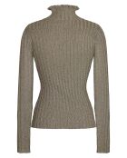 Top en maille Funnel Neck Cote Lurex argenté