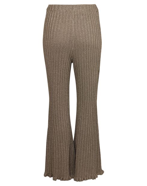 Pantalon en maille Côte Lurex argenté