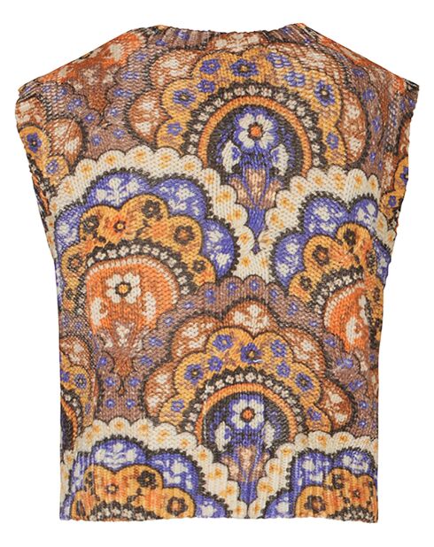 Top en maille Fall Torsade imprimé violet/multicolore