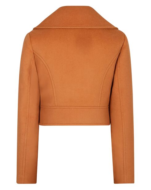 Veste en Laine mélangée Gabardine camel