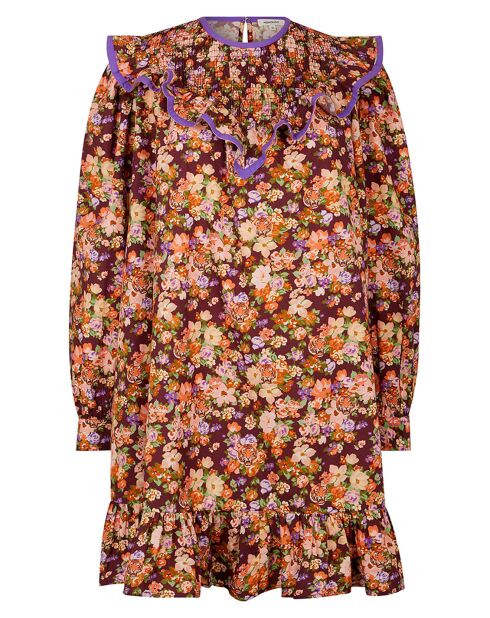 Robe Liberty Fauve imprimée cerise noire/multicolore