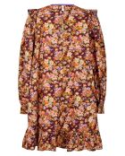 Robe Liberty Fauve imprimée cerise noire/multicolore