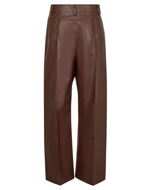 Pantalon en simili Mamie marron