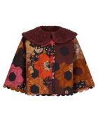 Manteau fourré Médiéval Patchwork imprimé multicolore