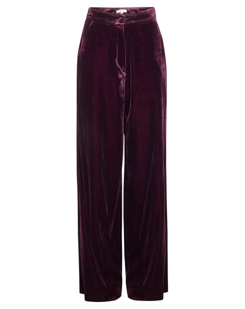 Pantalon en Velours satiné Princesse cerise noire