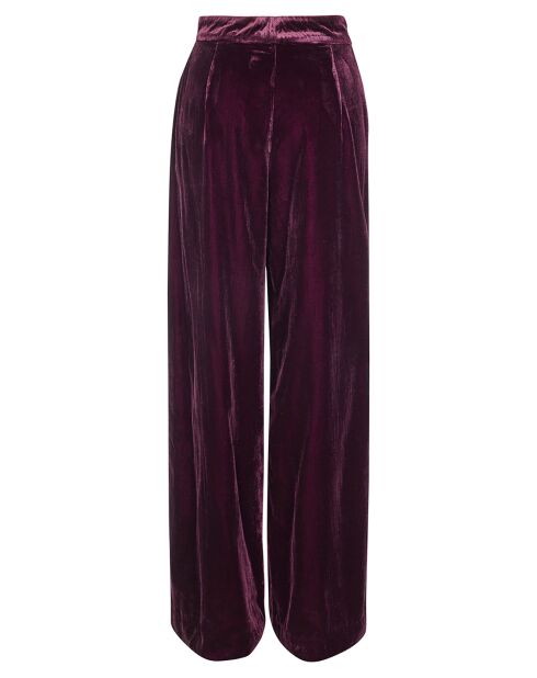 Pantalon en Velours satiné Princesse cerise noire