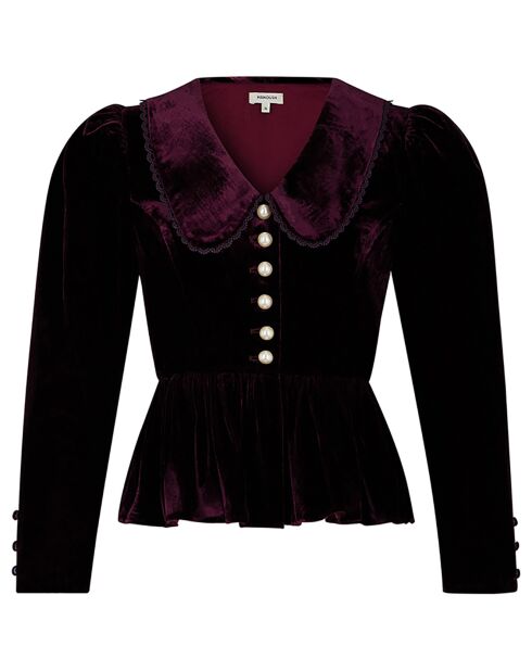 Top en Velours satiné Princesse cerise noire