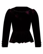 Top en Velours satiné Princesse cerise noire