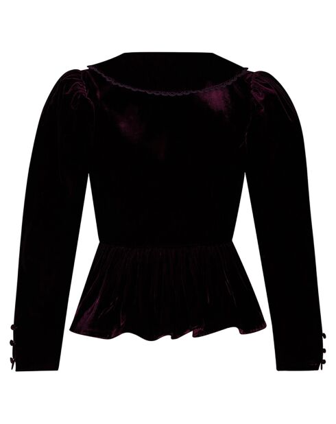 Top en Velours satiné Princesse cerise noire