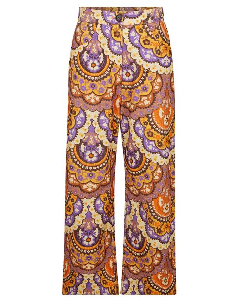 Pantalon en Velours côtelé Fall imprimé violet/multicolore