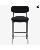 2 Fauteuils de bar bouclette lili gris anthracite - 46.5x52x96 cm