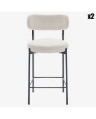 2 Fauteuils de bar bouclette lili blancs - 46.5x52x96 cm