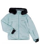 Fairy hellblaue Skijacke aus Kunstfell