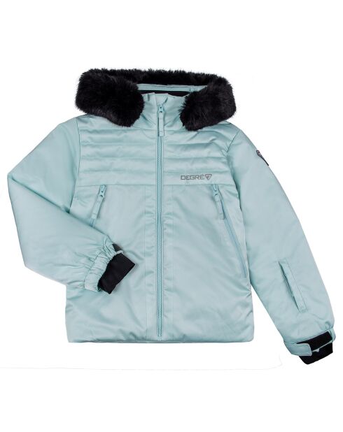 Fairy hellblaue Skijacke aus Kunstfell