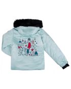 Fairy hellblaue Skijacke aus Kunstfell