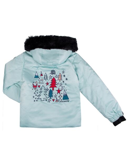 Fairy hellblaue Skijacke aus Kunstfell