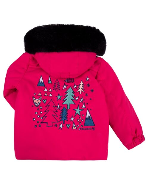Veste de ski Fairy fausse fourrure rose