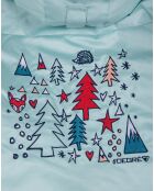 Fairy hellblaue Skijacke aus Kunstfell