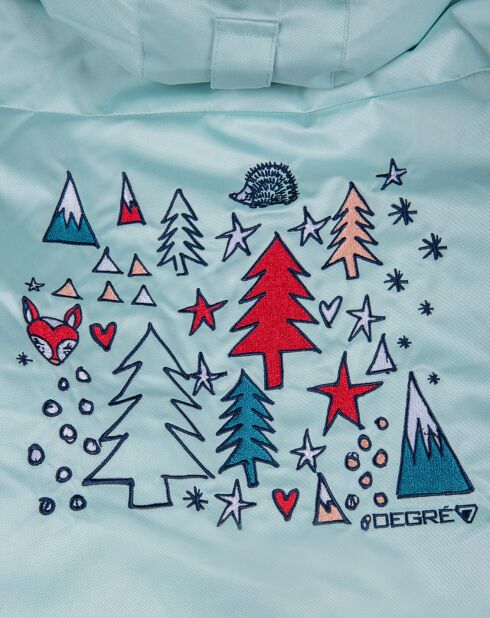 Fairy hellblaue Skijacke aus Kunstfell