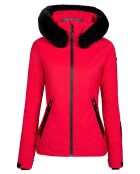 Veste de ski Geod fausse fourrure rouge