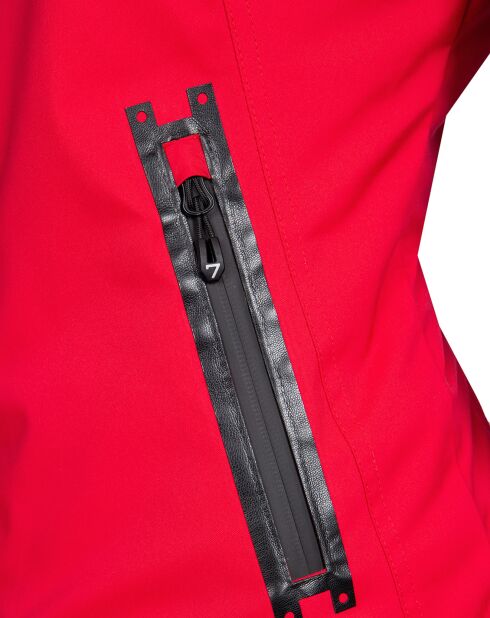 Veste de ski Geod fausse fourrure rouge