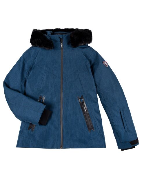 Veste de ski Geod JR fausse fourrure bleu foncé
