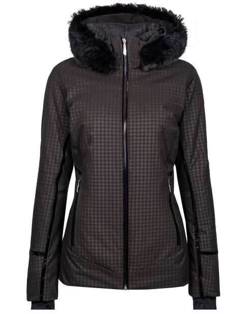 Veste de ski Elise fausse fourrure noire