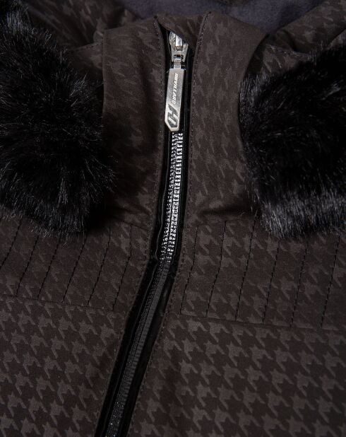 Veste de ski Elise fausse fourrure noire