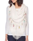 Foulard La Paz blanc - 115x160 cm