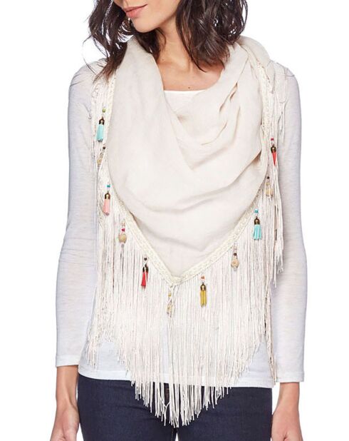 Foulard La Paz blanc - 115x160 cm