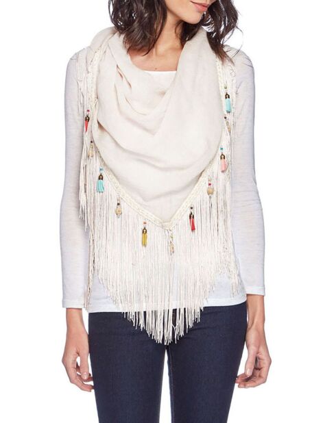 Foulard La Paz blanc - 115x160 cm