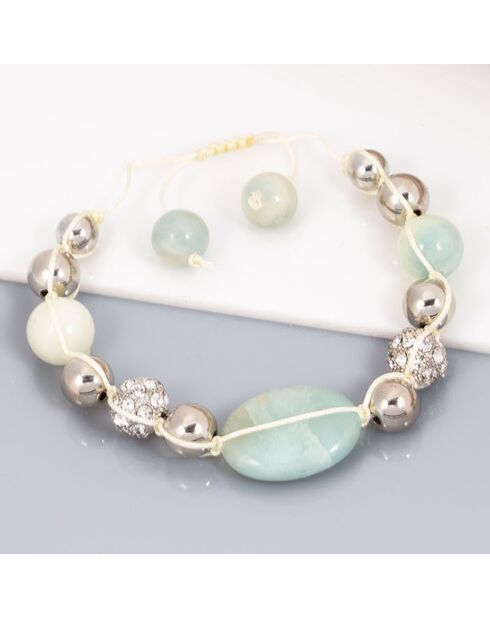 Armband Tibetis in Silber/Mintgrün