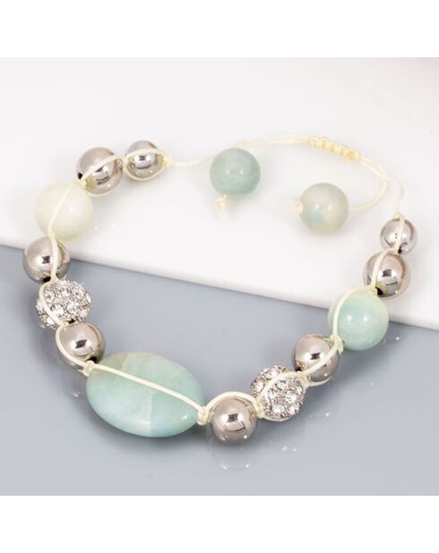 Armband Tibetis in Silber/Mintgrün